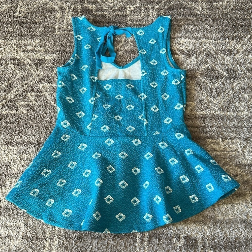 NWT Anthropologie Postmark Flynn Peplum Tank Top Tie Back - Picture 8 of 8